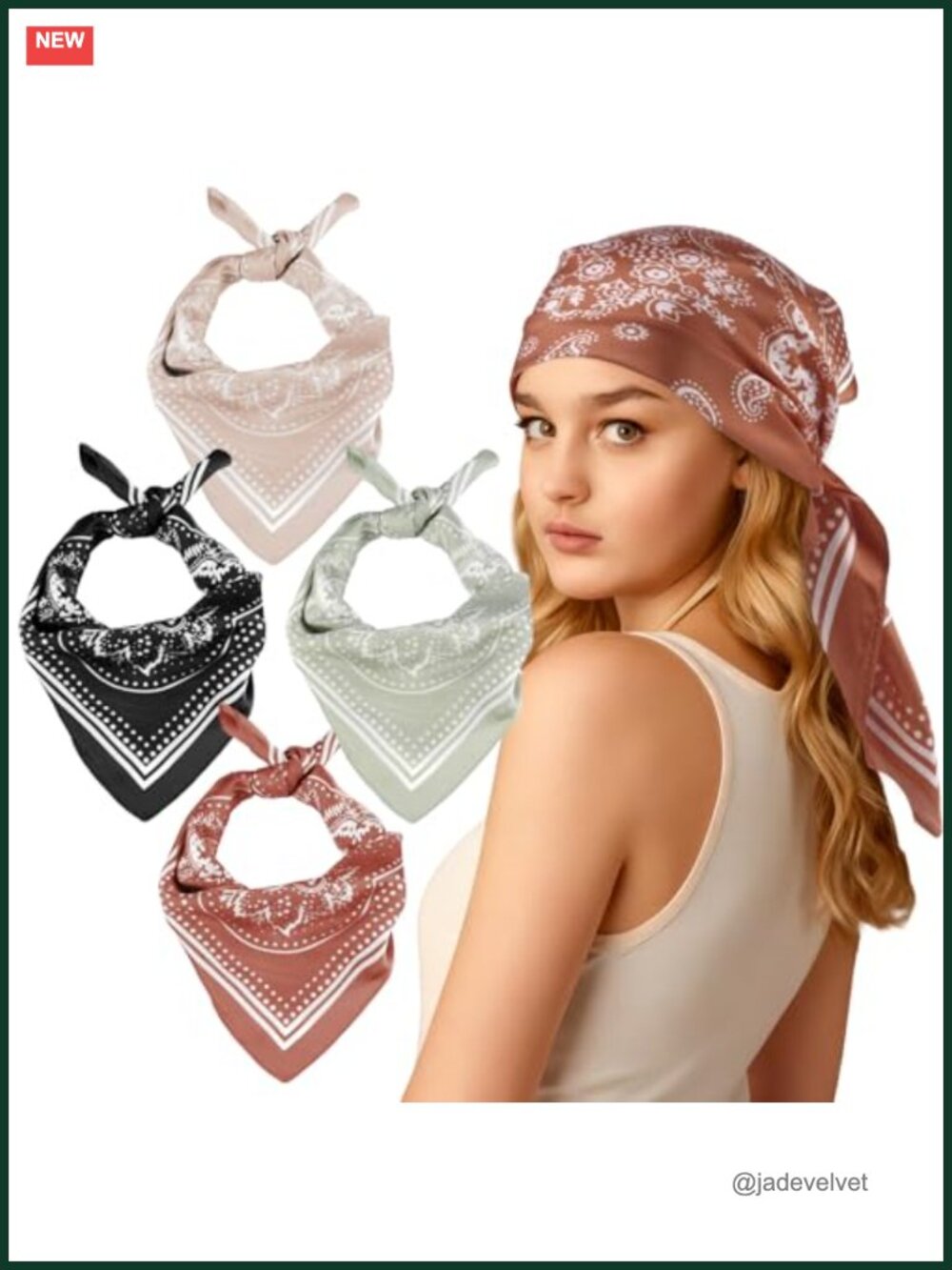 4 Pack Satin Square Head Scarves for Women Silk Feeling Hair Scarf Neck Scarf